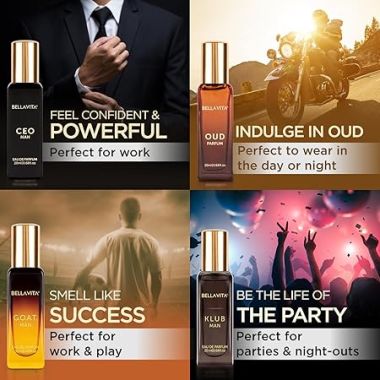 BELLAVITA: Men Perfume Gift Set 4x20ml Long Lasting Fragrance Perfume - 80 ml