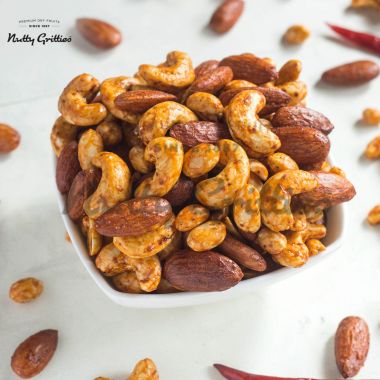 Nutty Gritties: Thai Chilli Blend Trail Mix - Almonds, Cashews and Peanuts, Dry Roasted, Non Fried, Zero Oil - 200g