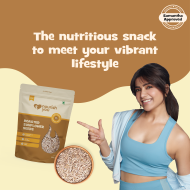 Nourish You: Organic Roasted Sunflower Seeds - Rich in Protein , Healthy Snacks , Gluten free -Pack of 2 X 100g each
