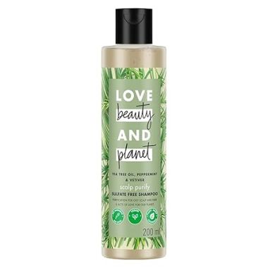 Love Beauty And Planet: Tea Tree, Peppermint & Vetiver Sulfate Free Purifying Shampoo, 200ml