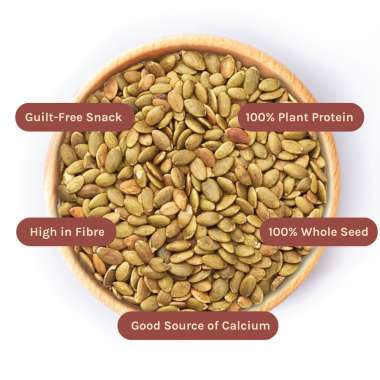 Nourish You: Organic Roasted Pumpkin Seeds - Gluten free & Protein rich , Healthy Snacks  -Pack of 1 ( 100g )