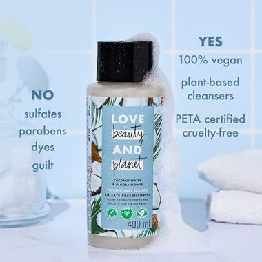 Love Beauty And Planet: Coconut Water and Mimosa Flower Sulfate Free Volume and Bounty Shampoo, 400ml
