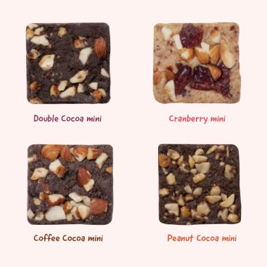 The Whole Truth: Mini Protein Bars The Chocolate Party (4 Double Cocoa Mini Bars, 4 Coffee Cocoa Mini Bars) Pack of 8(8 x 27g)