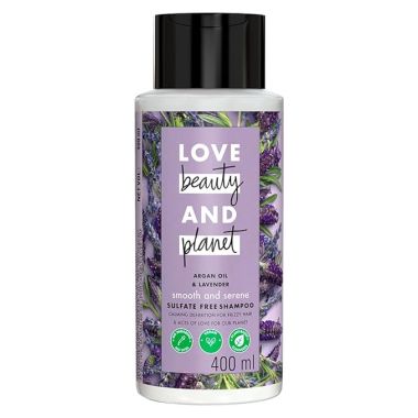 Love Beauty And Planet: Natural Argan Oil and Lavender Sulfate Free Anti-Frizz Shampoo, 400ml