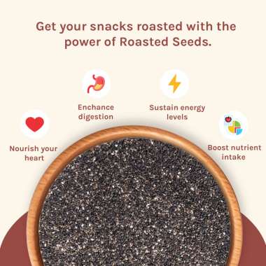 Nourish You: Organic Roasted Chia Seeds - Protein Rich, Helps in weight loss, Gluten free- 100g