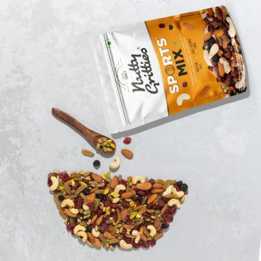 Nutty Gritties: Sports Mix - Roasted Almonds, Cashews, Pistachios, Dried Blueberries, Cranberries and Raisins - 350g (Family Pack of 2 )