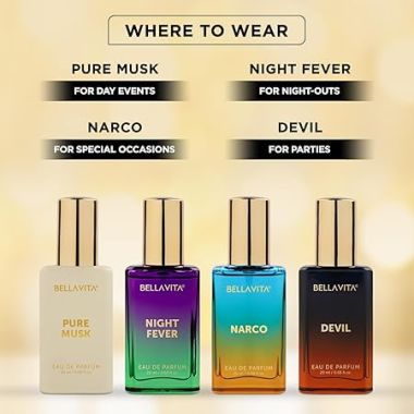 BELLAVITA: Unisex Scents Gift Sets 4x20ml Long Lasting Perfume|Woody & Musk Fragrance