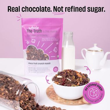 The Whole Truth: Foods - SUPERSAVER Breakfast Muesli - Choco Fruit Crunch - 750g - Made with REAL Chocolate - No added flavour, No artificial colour, No preservatives