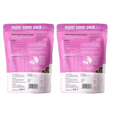 The Whole Truth: Foods - SUPERSAVER Breakfast Muesli - Choco Fruit Crunch - 750g - Made with REAL Chocolate - No added flavour, No artificial colour, No preservatives