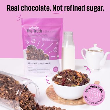 The Whole Truth: Foods - Breakfast Muesli - Choco Fruit Crunch - 350g - Made with REAL Chocolate - No added flavour, No artificial colour, No preservat