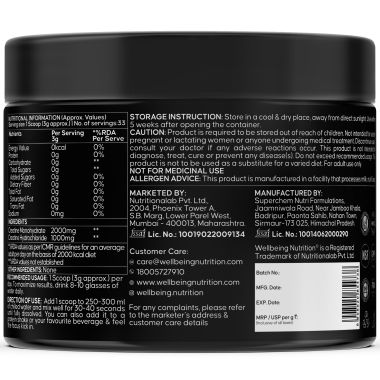 Wellbeing Nutrition: 100% Pure Micronised Creatine Powder Monohydrate + HCL Unflavoured 100g, 33 servings  Tested for Purity  For Muscle Strength & Recovery, Muscle Growth & Cognition  For Men & Women