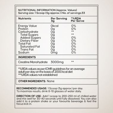 Wellbeing Nutrition: 100% Pure Micronised Creatine Powder Monohydrate Unflavoured 100g, 33 servings  Tested for Purity  For Muscle Strength & Recovery, Muscle Growth & Cognition  For Men & Women