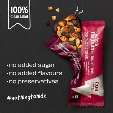 The Whole Truth: High Protein All in One 20g Protein Bar - Pack of 5 x 67g each - No Added Sugar - No Preservatives - No Artificial Flavours - All Natural
