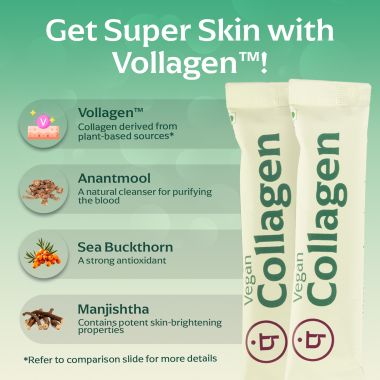 Panchamrit: Vegan Collagen Supplement 25*10g Sachet(Litchi)|Boosts Skin Elasticity, Anti Wrinkle,Strong Bones & Joints Collagen(5g),Hyaluronic Acid