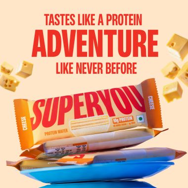 SuperYou: Cheese Protein Wafer Bars (Pack of 10)|10g Protein, 3g Fiber, No Added Sugar 400g