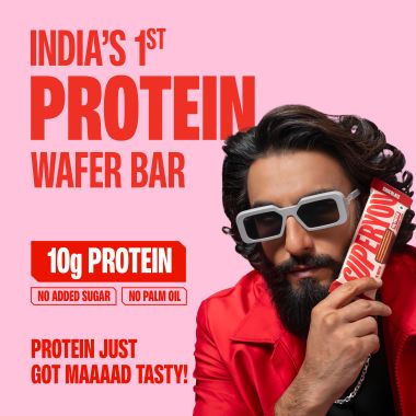 SuperYou: Strawberry Protein Wafer Bars (Pack of 10)|10g Protein, 3g Fiber, No Added Sugar 400g