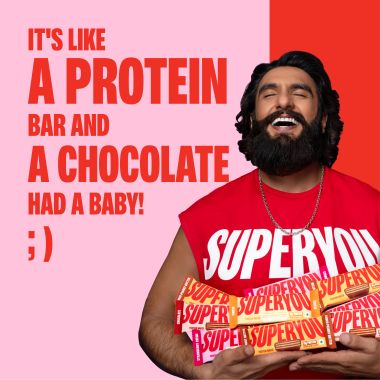 SuperYou: Strawberry Protein Wafer Bars (Pack of 10)|10g Protein, 3g Fiber, No Added Sugar 400g