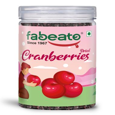Fabeato: Premium Dried Cranberries 250g - Cranberry, Healthy Snack for kids and adults - Sweet Sliced Cranberries Rich in Antioxidants & Fiber - No Preservatives