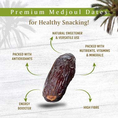 Fabeato: Jumbo Medjoul (Medjool)  Dates 400g 100% Natural, No Additives, Khajur, Khajoor, Dry Dates.