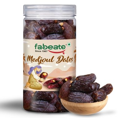 Fabeato: Jumbo Medjoul (Medjool)  Dates 400g 100% Natural, No Additives, Khajur, Khajoor, Dry Dates.