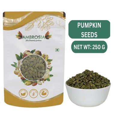 Ambrosia: Ambrosia Roasted Pumpkin Seeds Pouch 250g (Pack of 1) Lightly Salted