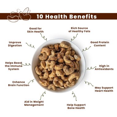 Fabeato: Salt & Pepper Cashews 250g - Premium Kaju Dry Fruits, Whole Crunchy Cashews- Rich in Protein, Nutritious, Crunchy & Delicious - Gluten Free -Plant based Protein
