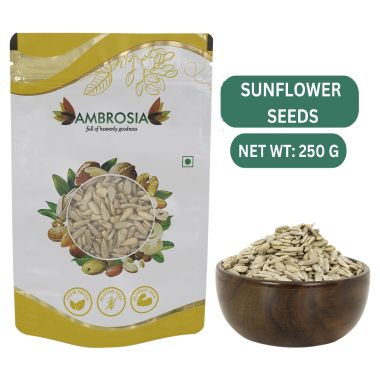 Ambrosia: Ambrosia Premium Sunflower Seeds Pouch 250g |Raw| Unroasted (Pack of 1)