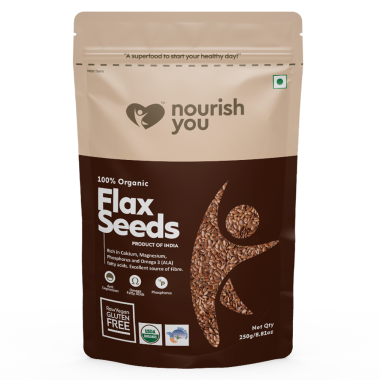 Nourish You: Organic Raw Flax Seeds- Gluten free & Protein rich , Healthy Snacks - 250g