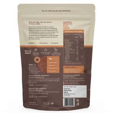 Nourish You: Organic Roasted Flax Seeds- Gluten free & Protein rich , Healthy Snacks  -Pack of 1 ( 100g  )