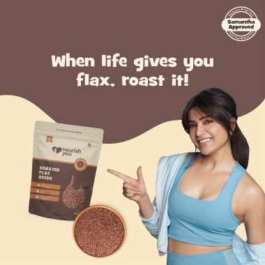 Nourish You: Organic Roasted Flax Seeds- Gluten free & Protein rich , Healthy Snacks  -Pack of 1 ( 100g  )