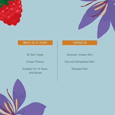 Juicy Chemistry: Saffron & Red Raspberry Facial Oil, 10 ml | Organic Face Oil for Skin Brightening & Moisturising | Ecocert Certified for Men & Women | Cruelty-free & 100% Vegan