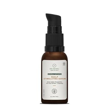 Juicy Chemistry: Scalp Stimulating Serum, 10 ml, Hair Growth Serum for Women & Men - Certified Natural with Grapeseed & White Tea for Hair fall Control