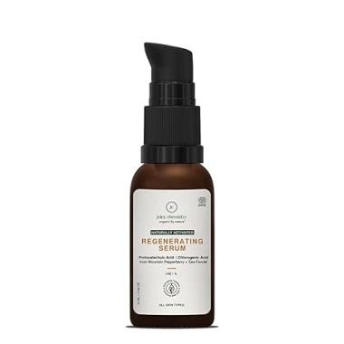 Juicy Chemistry: Regenerating Serum, 10 ml, for Anti-Ageing and Mature Skin - Certified Natural Face Serum with Mountain Pepperberry & Sea Fennel, Fights Skin Aging, For Youthful Skin