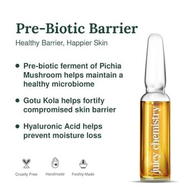 Juicy Chemistry: Prebiotic Ferment Barrier Repair Face Serum, 7 x 2 ml | Natural 7-day Ampoule Kit for a Healthy Skin Barrier & Brighter Skin | Ecocert Certified Natural for Men & Women | Cruelty-free & 100% Vegan