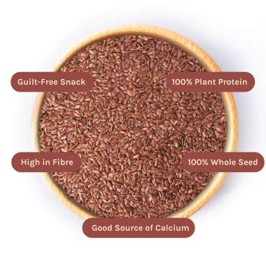 Nourish You: Organic Roasted Flax Seeds- Gluten free & Protein rich , Healthy Snacks  -Pack of 1 ( 100g  )