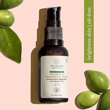 Juicy Chemistry: Vitamin C Brightening Serum, 30 ml | Natural Vitamin C Serum for Glowing, Brighter & More Radiant Skin | Beginner Friendly Potent, Bioavailable Serum | Cruelty-free & 100% Vegan
