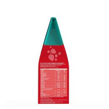 HK Vitals: Hair Strength Gummies, Biotin from Sesbania Extract, with Zinc, Vitamin C, A, and E, Vegan, Gluten Free, for Healthier Skin, Hair, and Nails, Strawberry, 30 Biotin Gummies