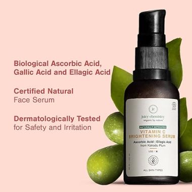 Juicy Chemistry: Vitamin C Brightening Serum, 30 ml | Natural Vitamin C Serum for Glowing, Brighter & More Radiant Skin | Beginner Friendly Potent, Bioavailable Serum | Cruelty-free & 100% Vegan