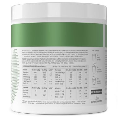 HK Vitals: Skin Radiance Veg Collagen Powder, 200 g (Orange) | Vegetarian Collagen Supplements for Women & Men with Biotin, Vitamin C, E, Sodium Hyaluronate, for Healthy Skin, Hair & Nails