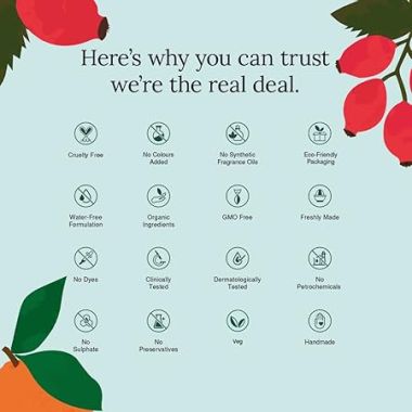 Juicy Chemistry: Blood Orange & Rosehip Lip Scrub,10 g | Gentle Exfoliating Scrub For Dark Lips & Pigmentation | Organic Lip Exfoliator For Soft, Smooth, Supple And Luscious Lips|Suitable For Men & Women
