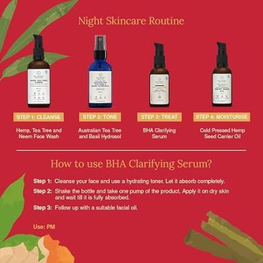 Juicy Chemistry: BHA Serum, 30 ml, for Face Acne Control & Pitted Scars, Certified Natural Clarifying Face Serum with Willow Bark & Turmeric, Exfoliates & Improves Skin Texture