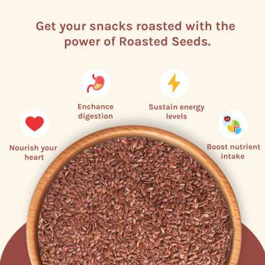 Nourish You: Organic Roasted Flax Seeds- Gluten free & Protein rich , Healthy Snacks  -Pack of 1 ( 100g  )