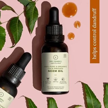 Juicy Chemistry: Neem Oil, 30 ml | Pure, Cold-pressed & Organic Carrier Neem Oil for Dandruff, Irritated & Itchy Scalp | Ecocert Certified Organic for Men & Women | Cruelty-free & 100% Vegan
