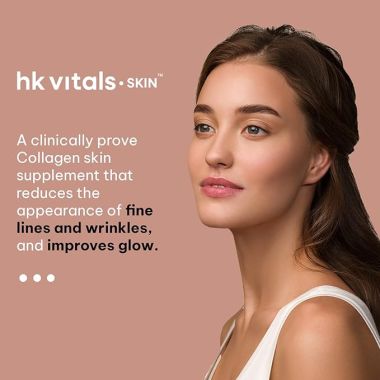 HK Vitals: Skin Radiance Collagen Powder, Marine Collagen (Orange, 200 g), Collagen Supplements for Women & Men with Biotin, Vitamin C, E, Sodium Hyaluronate, for Healthy Skin, Hair & Nails