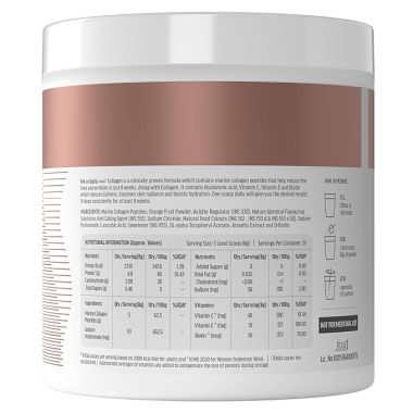 HK Vitals: Skin Radiance Collagen Powder, Marine Collagen (Orange, 200 g), Collagen Supplements for Women & Men with Biotin, Vitamin C, E, Sodium Hyaluronate, for Healthy Skin, Hair & Nails