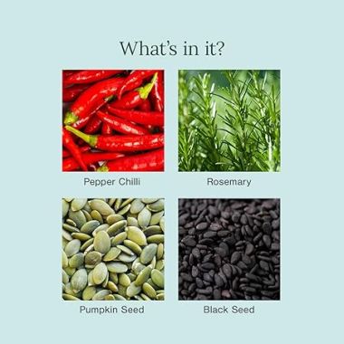 Juicy Chemistry: Chilli, Horsetail & Blackseed Hair Oil, 100 ml | Hair Growth Oil Enriched with Rosemary Oil & Kalonji Oil to Control Hair Fall | Clinically Proven Hair Growth Oil with Natural DHT Blockers for Men & Women | For Healthy Hair, Scalp Nourishment & Hair Grow