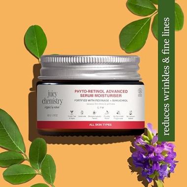 Juicy Chemistry: Phyto-Retinol Advanced Serum Moisturiser, 50 g | Anti-ageing Serum Powerhouse for Smoother, Softer and Glowing Skin | Vegan Serum for Face