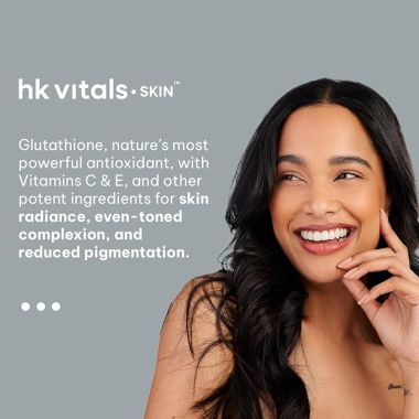HK Vitals: Glutathione with Vitamin C, Vitamin E, Biotin and Grape Seed Extract, For Clear Skin, 30 Glutathione Capsules