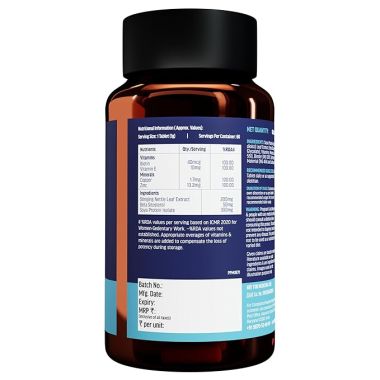 HK Vitals: DHT Blocker with Biotin, Stinging Nettle and Soya Protein, Helps Reduce Hair Fall, Stimulates Hair Growth, 60 Tablets