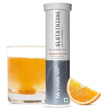 HK Vitals: Glutathione - 15 Effervescent Tablets | L-Glutathione Tablets with Vitamin C & E, for Skin Glow & Hydration, No Added Sugar, Orange Flavour
